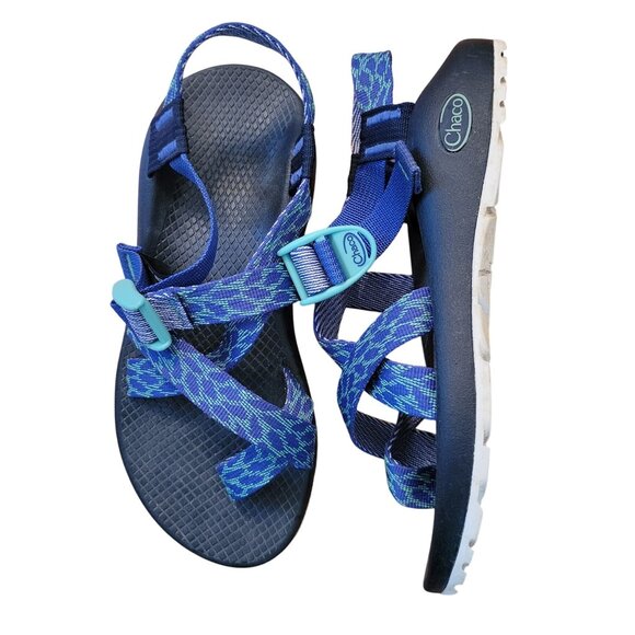 Chaco Z/2 Classic Sandals 7 Blue Geometric Print Outdoor Hiking - Picture 1 of 7
